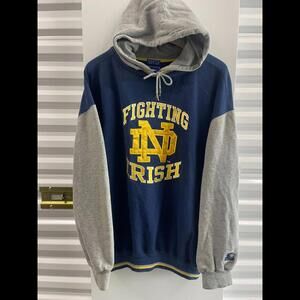 VTG 80S 90S STARTER NOTRE DAME FIGHTING IRISH SEWN HOODIE SWEATER XL JUMPER